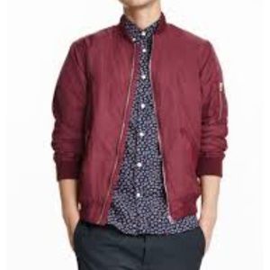 red burgundy bomber mens medium